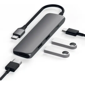Hurtownia GSM - Adapter Satechi 4-in-1 Slim Multiport 4K USB-C / 2xUSB-A, USB-C, 4K HDMI - STH158 - {ean13} - Hurt