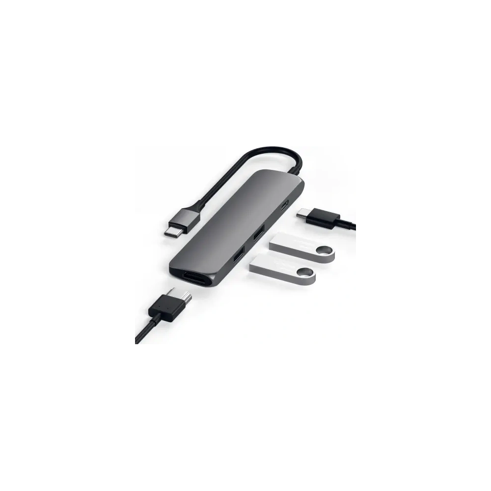 Hurtownia GSM - Satechi 4-in-1 Slim Multiport-Adapter 4K USB-C / 2xUSB-A, USB-C, 4K HDMI - STH158 - {ean13} - Hurt