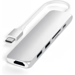 Hurtownia GSM - Satechi 6 az 1-ben Slim Multiport Adapter USB-C / USB-C, 2x USB-A, 4K HDMI, Micro/SD, Ethernet - STH159 - {ean13} - Hurt