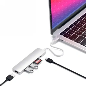 Hurtownia GSM - Satechi 6 az 1-ben Slim Multiport Adapter USB-C / USB-C, 2x USB-A, 4K HDMI, Micro/SD, Ethernet - STH159 - {ean13} - Hurt