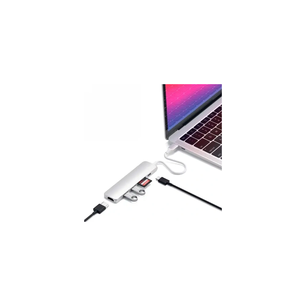 Hurtownia GSM - Satechi 6-in-1 Slim Multiport-Adapter USB-C / USB-C, 2x USB-A, 4K HDMI, Micro/SD, Ethernet - STH159 - {ean13} - Hurt