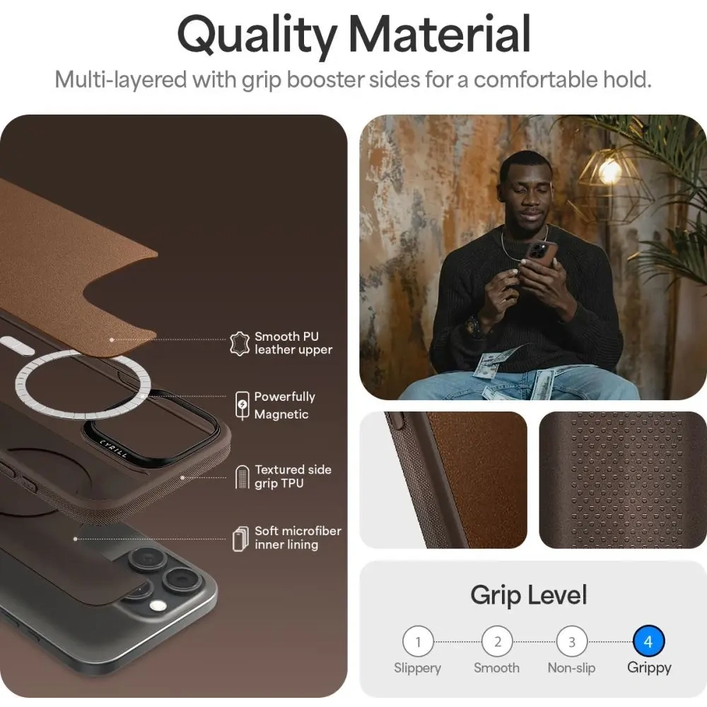 Hurtownia GSM - Etui Spigen Cyrill Kajuk Mag MagSafe Apple iPhone 16 Pro Saddle Brown - SPN16550 - {ean13} - Hurt