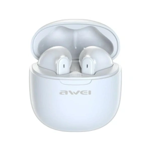 Hurtownia GSM - Căști wireless in-ear AWEI T68 Bluetooth 5.3 ENC TWS + stație de încărcare albă - AWEI232 - {ean13} - Hurt