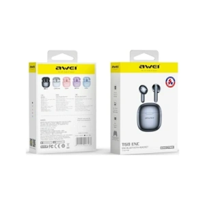 Hurtownia GSM - Căști wireless in-ear AWEI T68 Bluetooth 5.3 ENC TWS cu stație de andocare, negre - AWEI233 - {ean13} - Hurt
