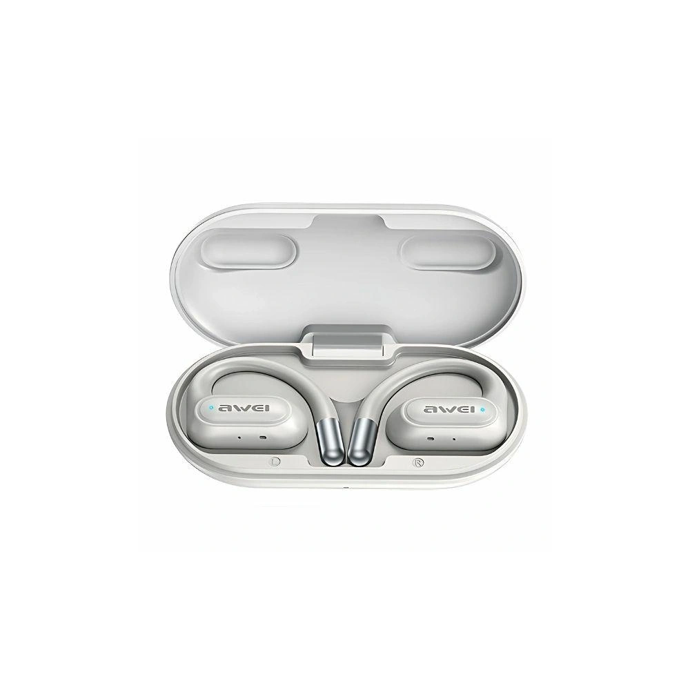 Wholesale AWEI T93 Bluetooth 5.4 OWS wireless headphones + docking station white - AWEI234 - {ean13} - Hurt