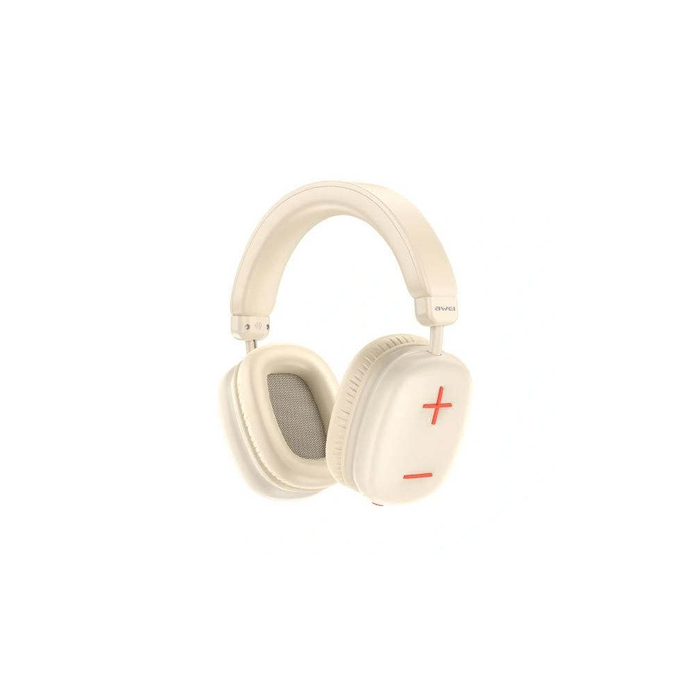 Hurtownia GSM - Bezdrátová sluchátka AWEI Bluetooth AT6 - sluchátka přes uši v béžové/bílé barvě. - AWEI237 - {ean13} - Hurt