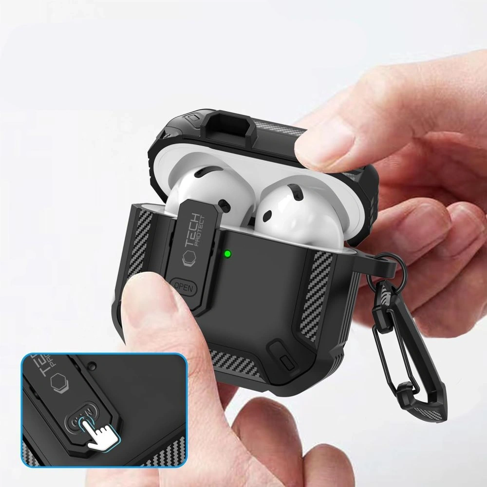 Hurtownia GSM - Etui Tech-Protect Carbonox Apple AirPods 4 Černé - THP3533 - {ean13} - Hurt