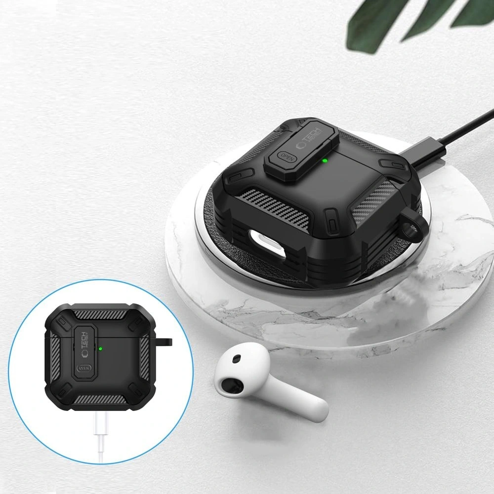 Hurtownia GSM - Etui Tech-Protect Carbonox Apple AirPods 4 Černé - THP3533 - {ean13} - Hurt
