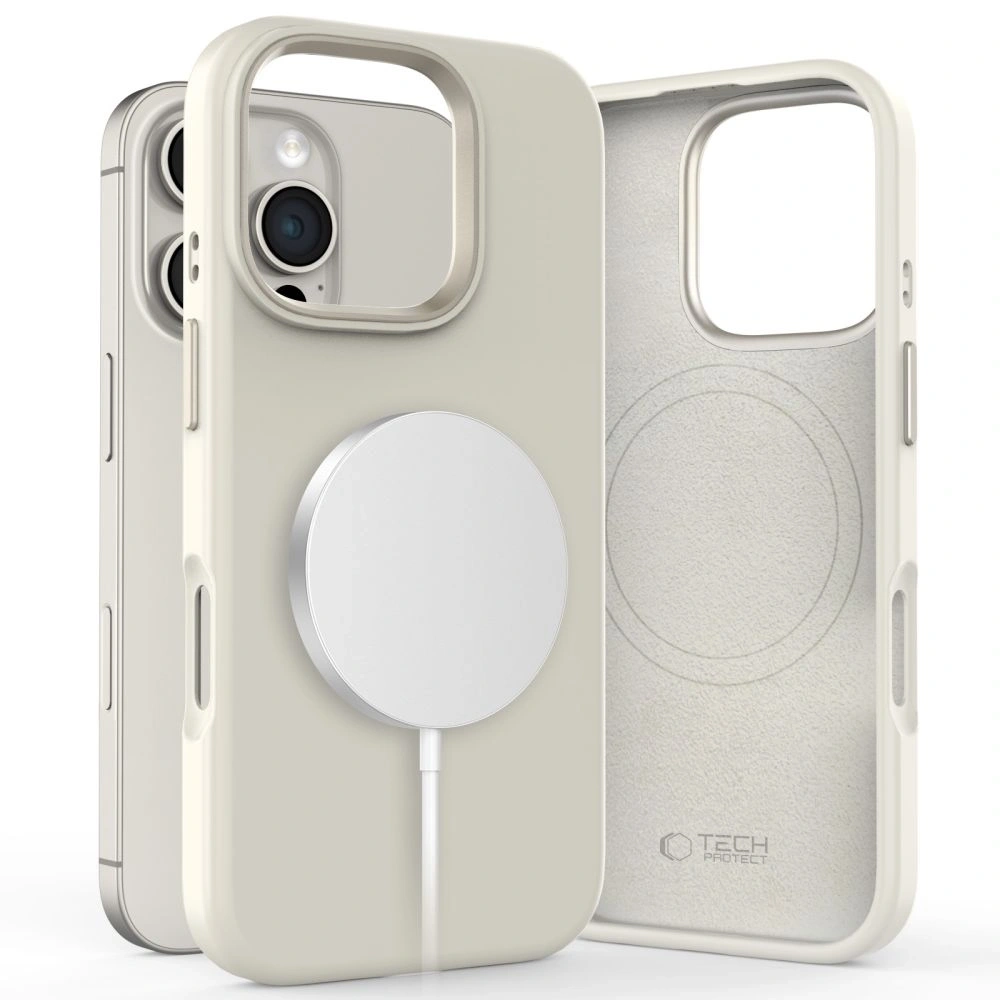 Hurtownia GSM - Etui Tech-Protect Silicone Pure MagSafe Apple iPhone 16 Pro Cosmic Latte - THP3542 - {ean13} - Hurt