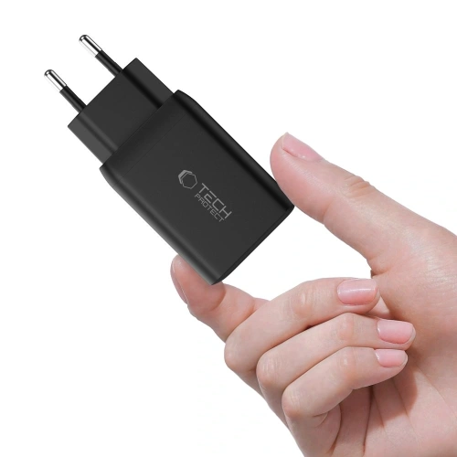 Ładowarka sieciowa Tech-Protect NC45W-GAN 2xUSB-C Network Charger PD45W Black
