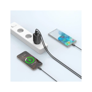 Hurtownia GSM - Tech-Protect NC45W-GAN 2xUSB-C Hálózati Töltő PD45W Fekete - THP3545 - {ean13} - Hurt
