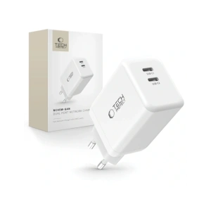 Hurtownia GSM - Tech-Protect NC45W-GAN 2xUSB-C Hálózati Töltő PD45W Fehér - THP3549 - {ean13} - Hurt