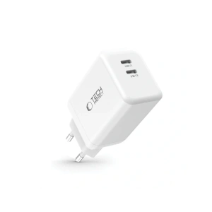 Hurtownia GSM - Tech-Protect NC45W-GAN 2xUSB-C Hálózati Töltő PD45W Fehér - THP3549 - {ean13} - Hurt