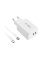 Hurtownia GSM - Tech-Protect NC45W-GAN 2xUSB-C Hálózati Töltő PD45W + USB-C Kábel Fehér - THP3550 - {ean13} - Hurt