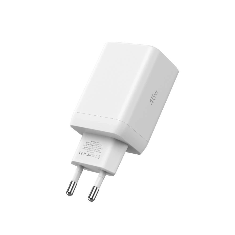 Hurtownia GSM - Tech-Protect NC45W-GAN 2xUSB-C Hálózati Töltő PD45W + USB-C Kábel Fehér - THP3550 - {ean13} - Hurt