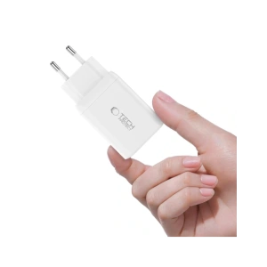 Hurtownia GSM - Tech-Protect NC45W-GAN 2xUSB-C Hálózati Töltő PD45W + USB-C Kábel Fehér - THP3550 - {ean13} - Hurt
