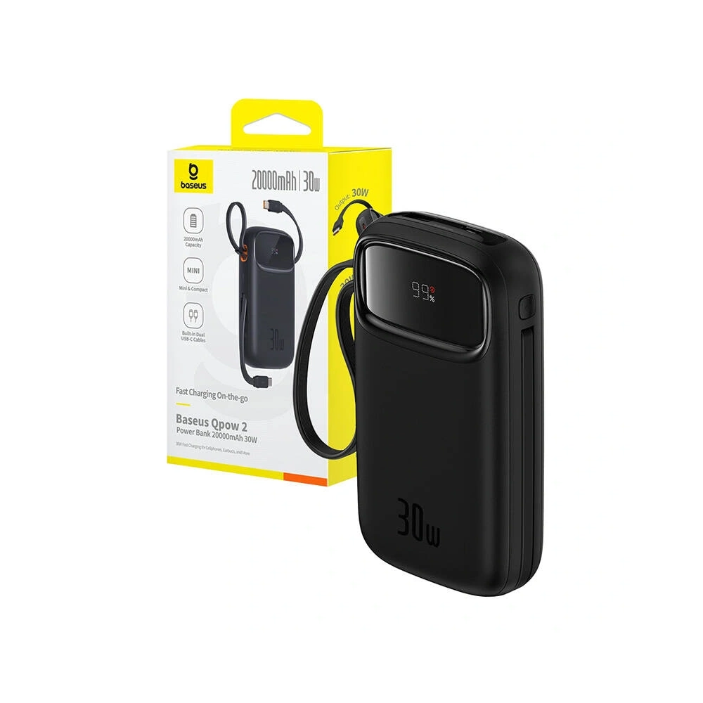 Hurtownia GSM - Baseus QPow 2 20000mAh 30W 2xUSB-C powerbank (negru) - BSU8877 - {ean13} - Hurt