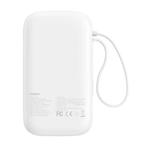 Powerbank Baseus QPow 2 20000mAh 30W 2xUSB-C (biały)