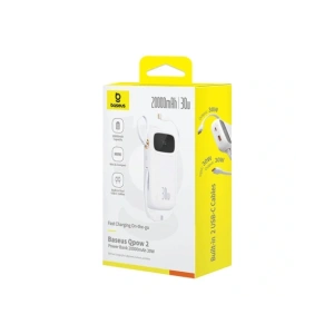 Hurtownia GSM - Baseus QPow 2 20000mAh 30W 2xUSB-C Powerbank (weiß) - BSU8878 - {ean13} - Hurt
