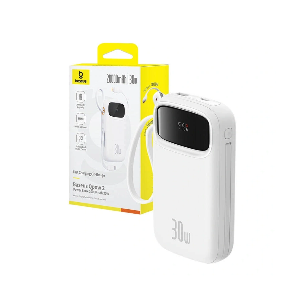 Hurtownia GSM - Baseus QPow 2 20000mAh 30W 2xUSB-C Powerbank (weiß) - BSU8878 - {ean13} - Hurt