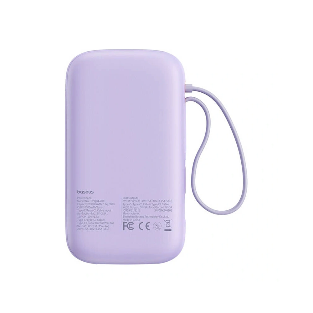 Hurtownia GSM - Powerbank Baseus QPow 2 20000mAh 30W 2xUSB-C (fialový) - BSU8880 - {ean13} - Hurt