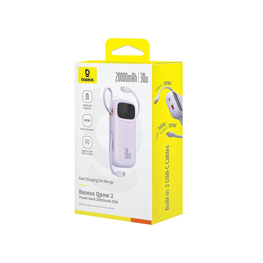 Hurtownia GSM - Baseus QPow 2 20000mAh 30W 2xUSB-C Powerbank (lila) - BSU8880 - {ean13} - Hurt