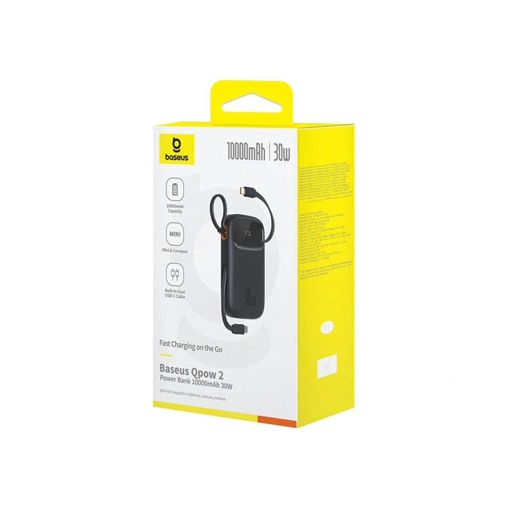 Hurtownia GSM - Baseus QPow 2 10000mAh 30W 2xUSB-C Powerbank (schwarz) - BSU8886 - {ean13} - Hurt