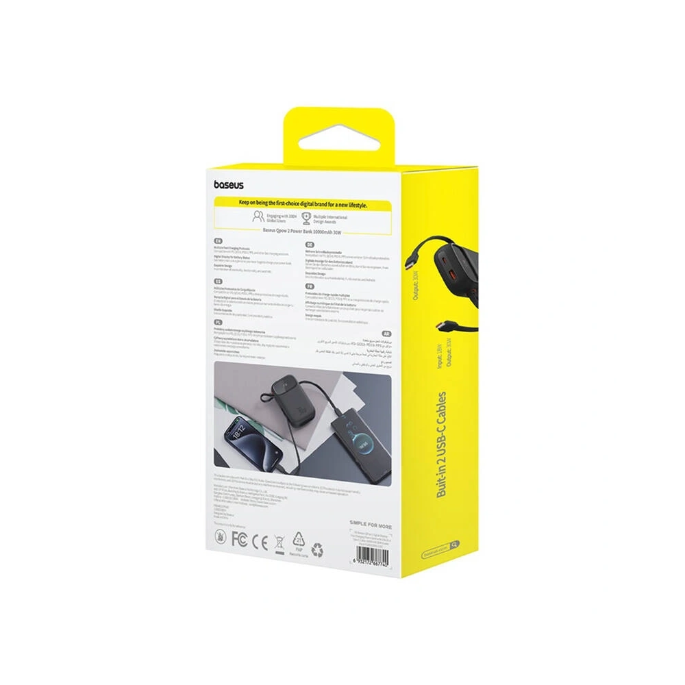 Hurtownia GSM - Powerbank Baseus QPow 2 10000mAh 30W 2xUSB-C (czarny) - BSU8886 - {ean13} - Hurt