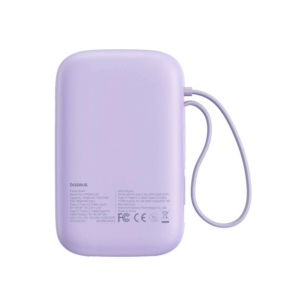 Hurtownia GSM - Baseus QPow 2 10000mAh 30W 2xUSB-C Powerbank (lila) - BSU8889 - {ean13} - Hurt