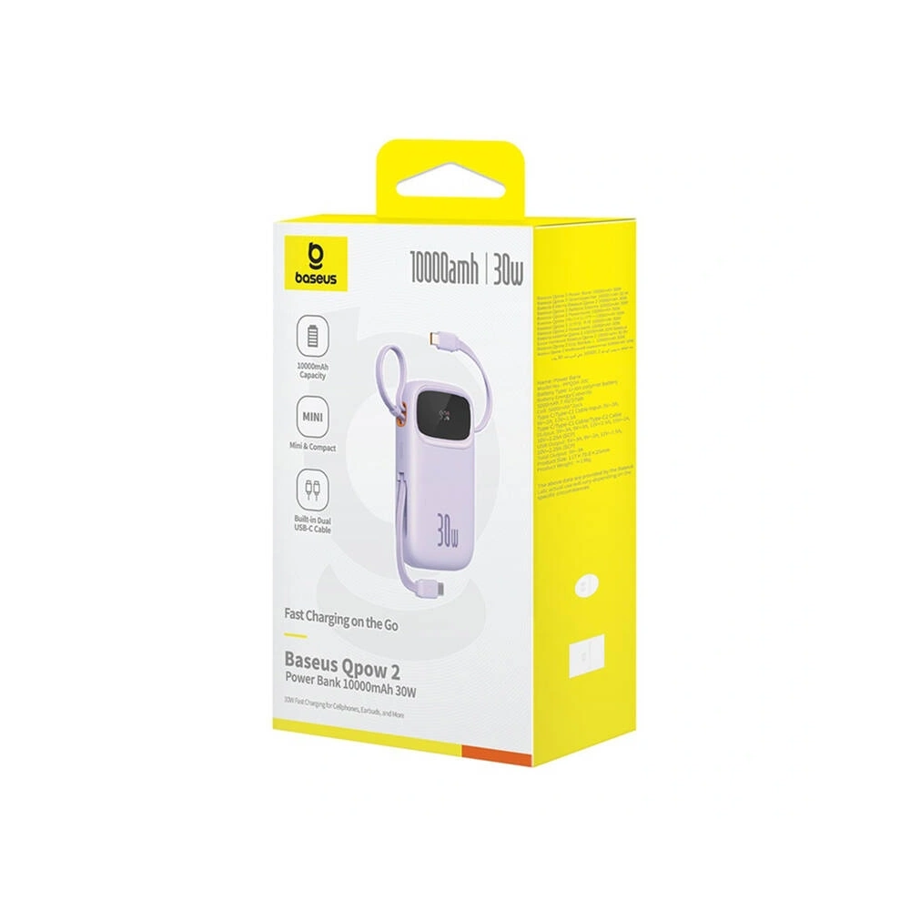 Hurtownia GSM - Baseus QPow 2 10000mAh 30W 2xUSB-C Powerbank (lila) - BSU8889 - {ean13} - Hurt