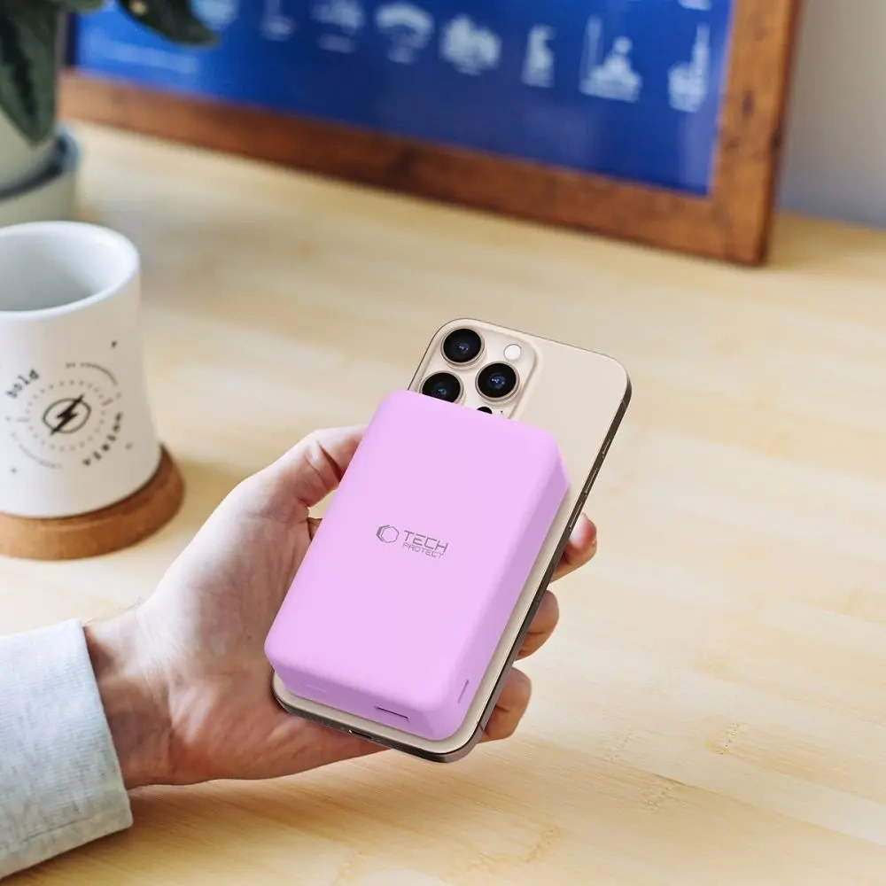 Hurtownia GSM - Powerbank Tech-Protect PB12 LifeMag 15W MagSafe 20000mah Lilac - THP3564 - {ean13} - Hurt