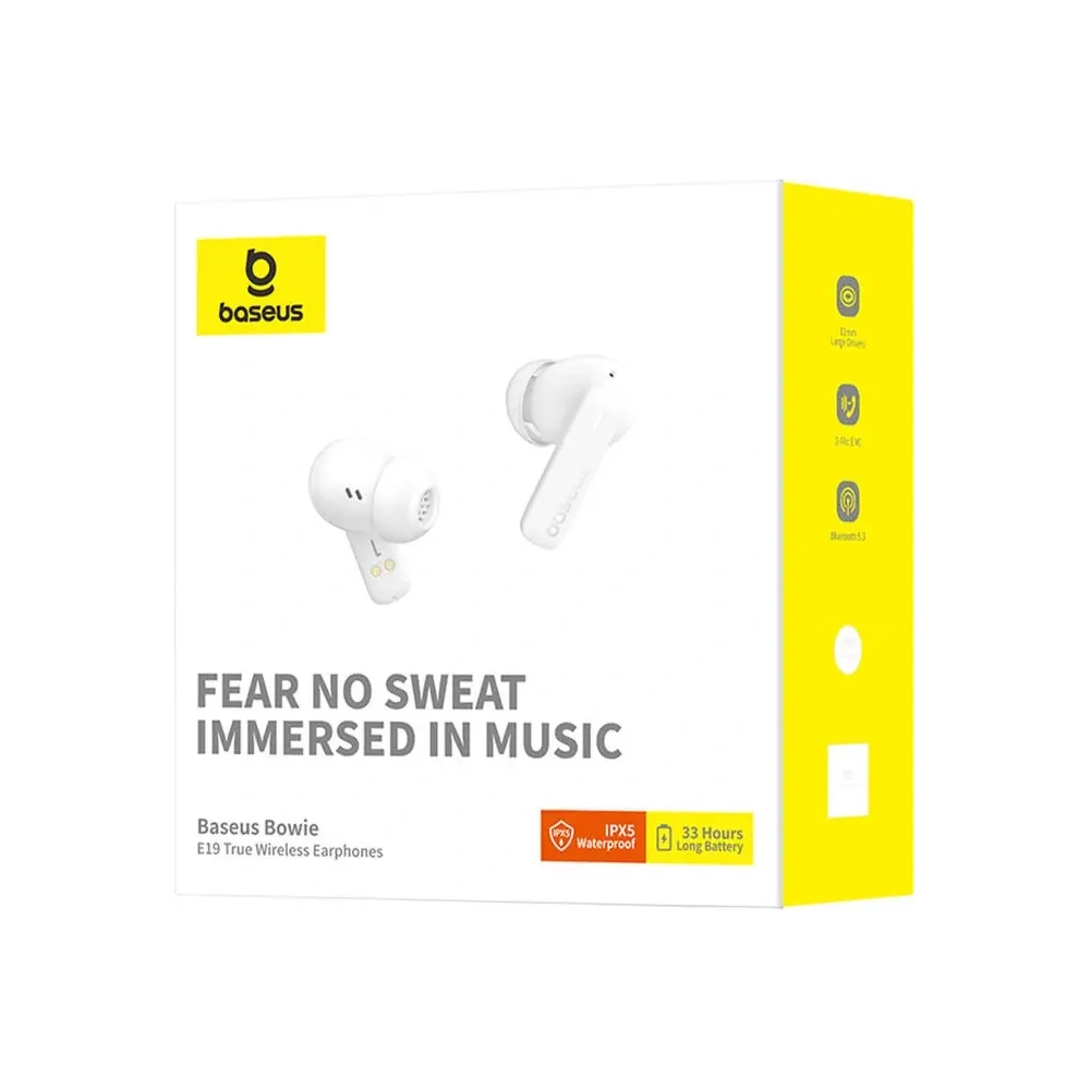 Hurtownia GSM - TWS Baseus Bowie E19 căști wireless in-ear (alb) - BSU8893 - {ean13} - Hurt
