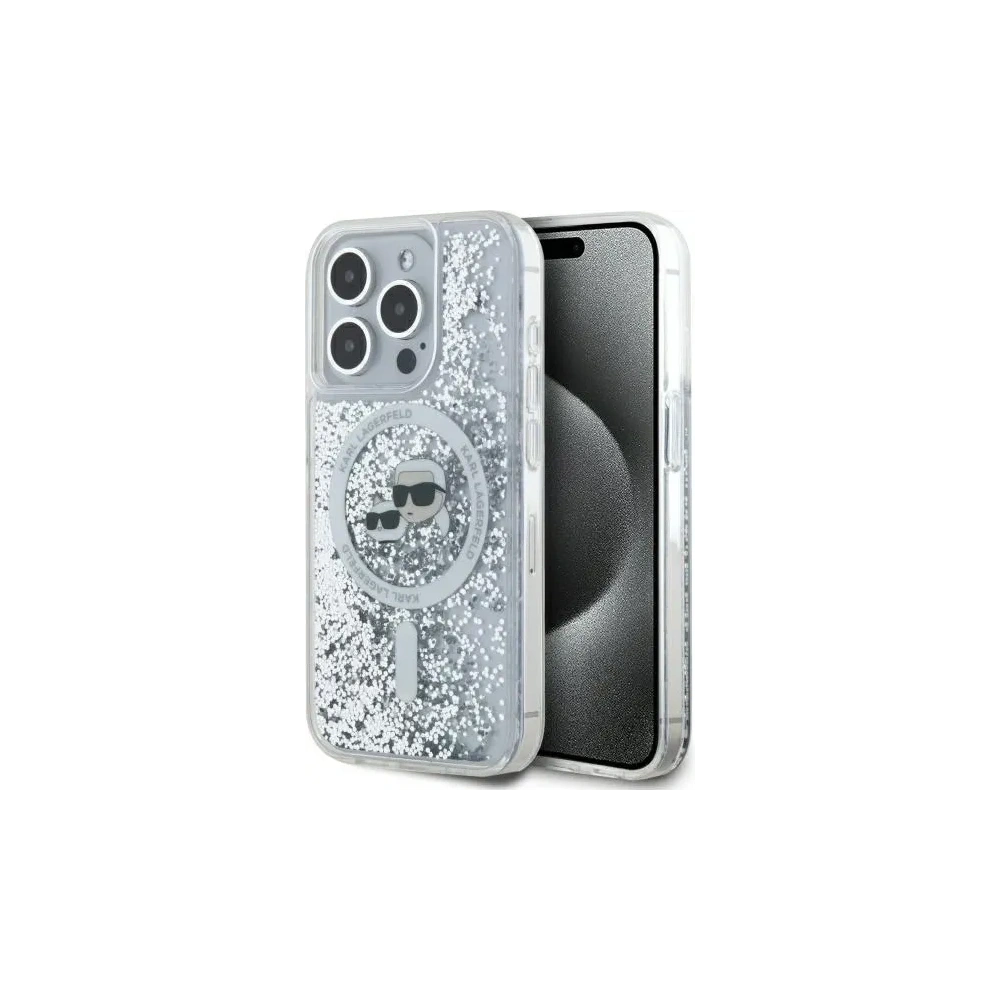 Hurtownia GSM - Etui Karl Lagerfeld KLHMP15XLGKCSGH Apple iPhone 15 Pro Max hardcase Liquid Glitter Karl&Choupette Head MagSafe transparent - KLD21812 - {ean13} - Hurt