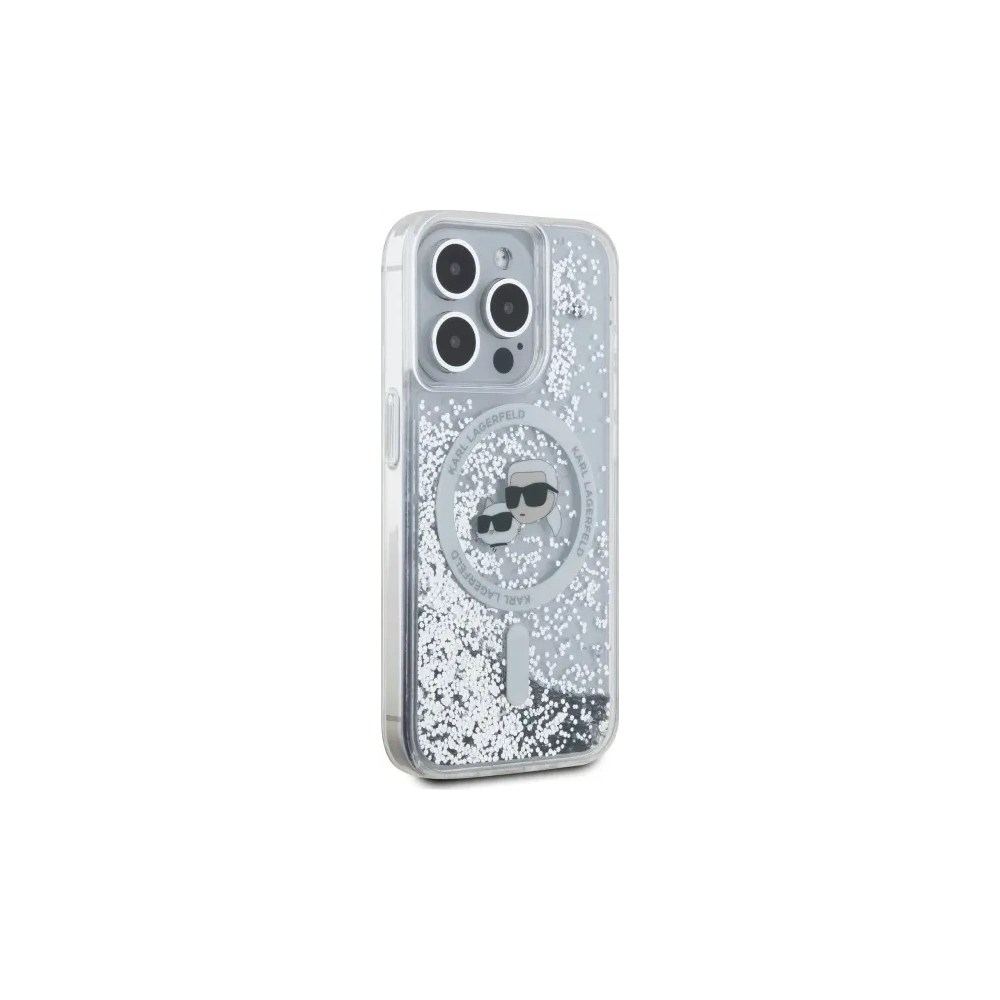 Hurtownia GSM - Karl Lagerfeld KLHMP15XLGKCSGH Apple iPhone 15 Pro Max Hardcase Liquid Glitter Karl&Choupette Head MagSafe transparent - KLD21812 - {ean13} - Hurt