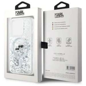 Hurtownia GSM - Karl Lagerfeld KLHMP15XLGKCSGH Apple iPhone 15 Pro Max Hardcase Liquid Glitter Karl&Choupette Head MagSafe transparent - KLD21812 - {ean13} - Hurt