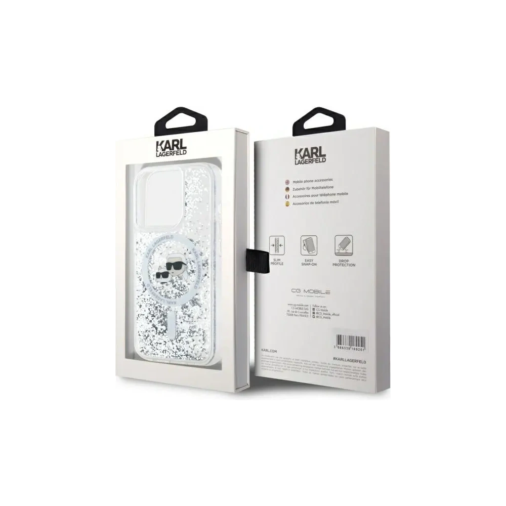 Hurtownia GSM - Karl Lagerfeld KLHMP15XLGKCSGH Apple iPhone 15 Pro Max Hardcase Liquid Glitter Karl&Choupette Head MagSafe transparent - KLD21812 - {ean13} - Hurt
