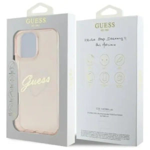 Etui Guess GUHCP16XHCHGSPP Apple iPhone 16 Pro Max hardcase IML Heart różowy/pink