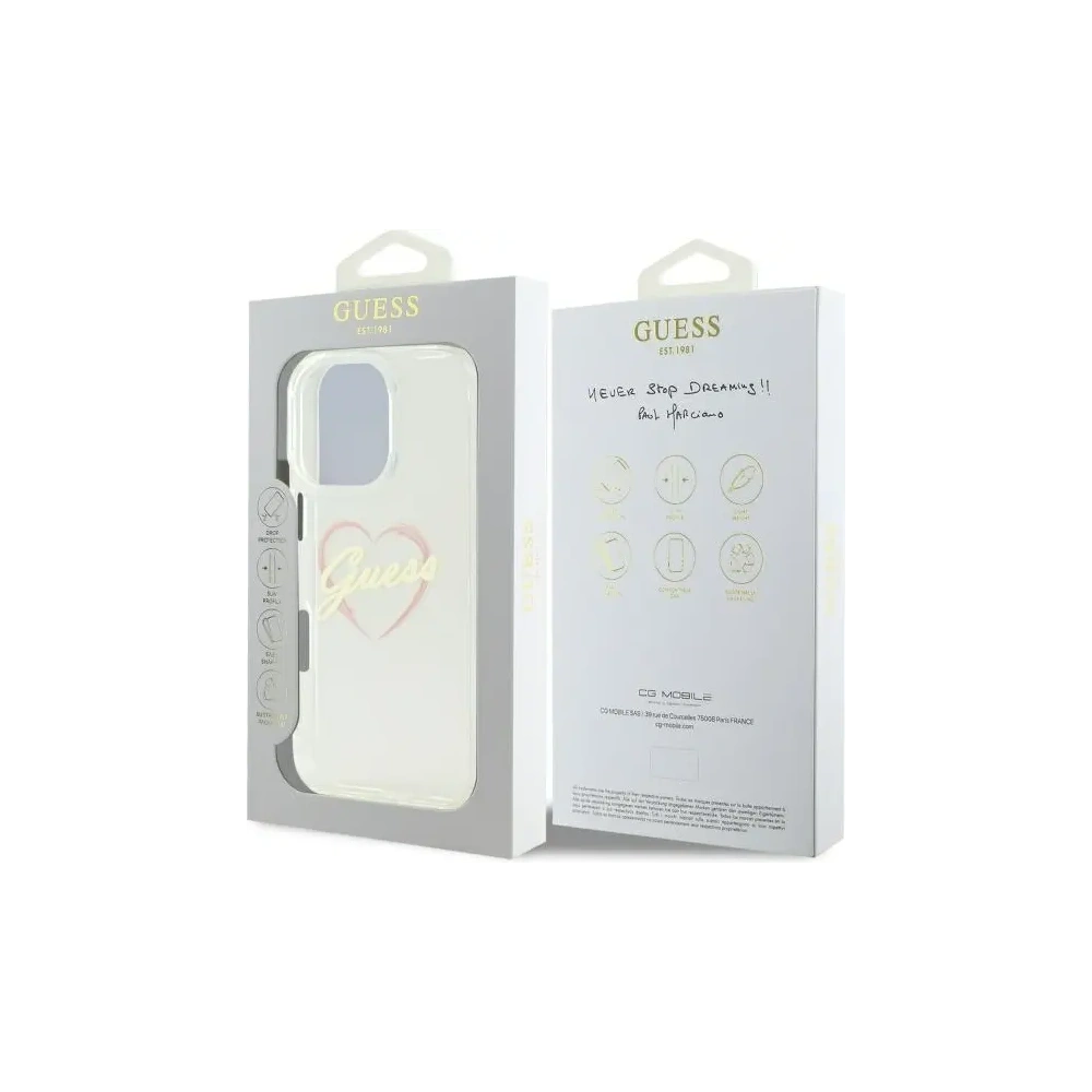 Hurtownia GSM - Etui Guess GUHCP16XHCHGSPT Apple iPhone 16 Pro Max hardcase IML Heart průhledný/transparentní - GUE4174 - {ean13} - Hurt