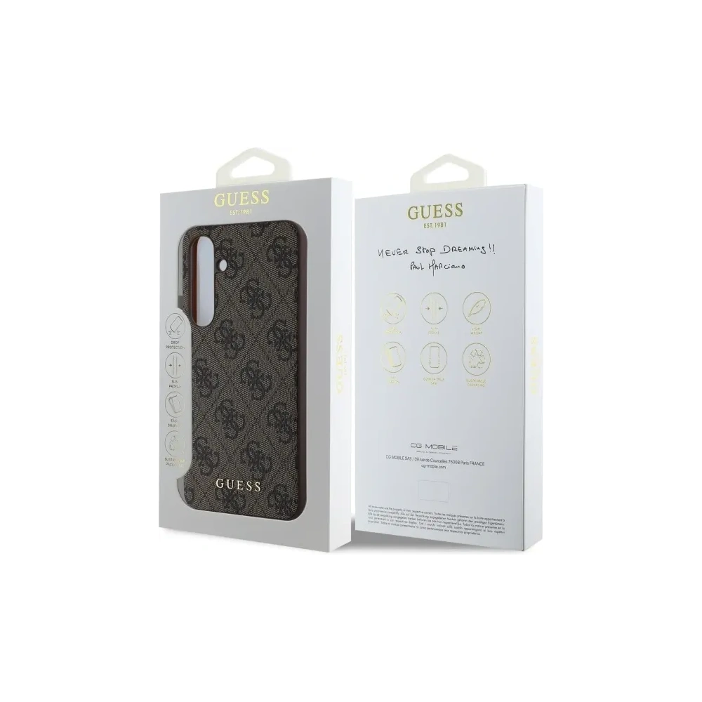 Hurtownia GSM - Guess GUHCS24FEG4GFBR Samsung Galaxy S24 FE hardcase 4G Metal Gold Logo maro - GUE4179 - {ean13} - Hurt