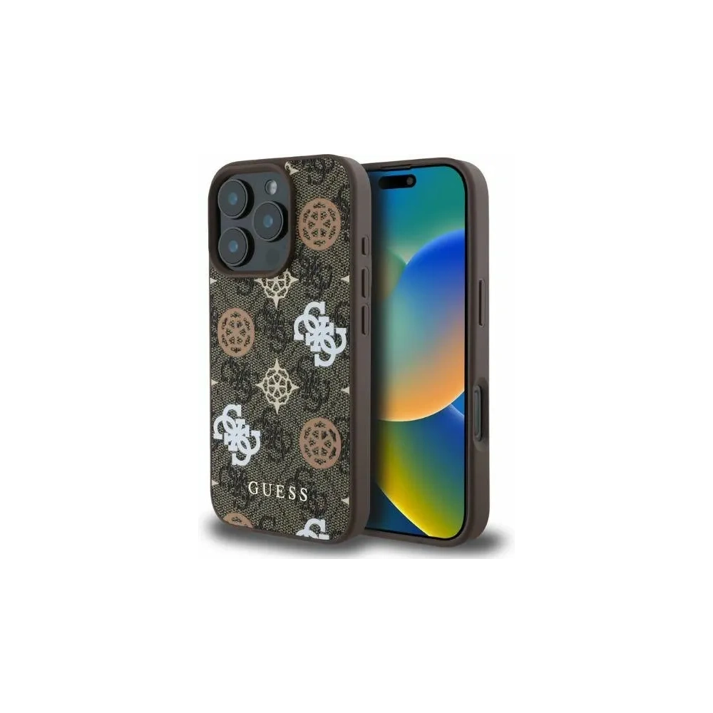 Hurtownia GSM - Etui Guess GUHMP16LP4PWPW Apple iPhone 16 Pro hardcase Peony Na 4G pozadí MagSafe hnědý/brown - GUE4185 - {ean13} - Hurt