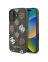 Guess GUHMP16SP4PWPW Apple iPhone 16 hardcase Peony On 4G Background MagSafe brown