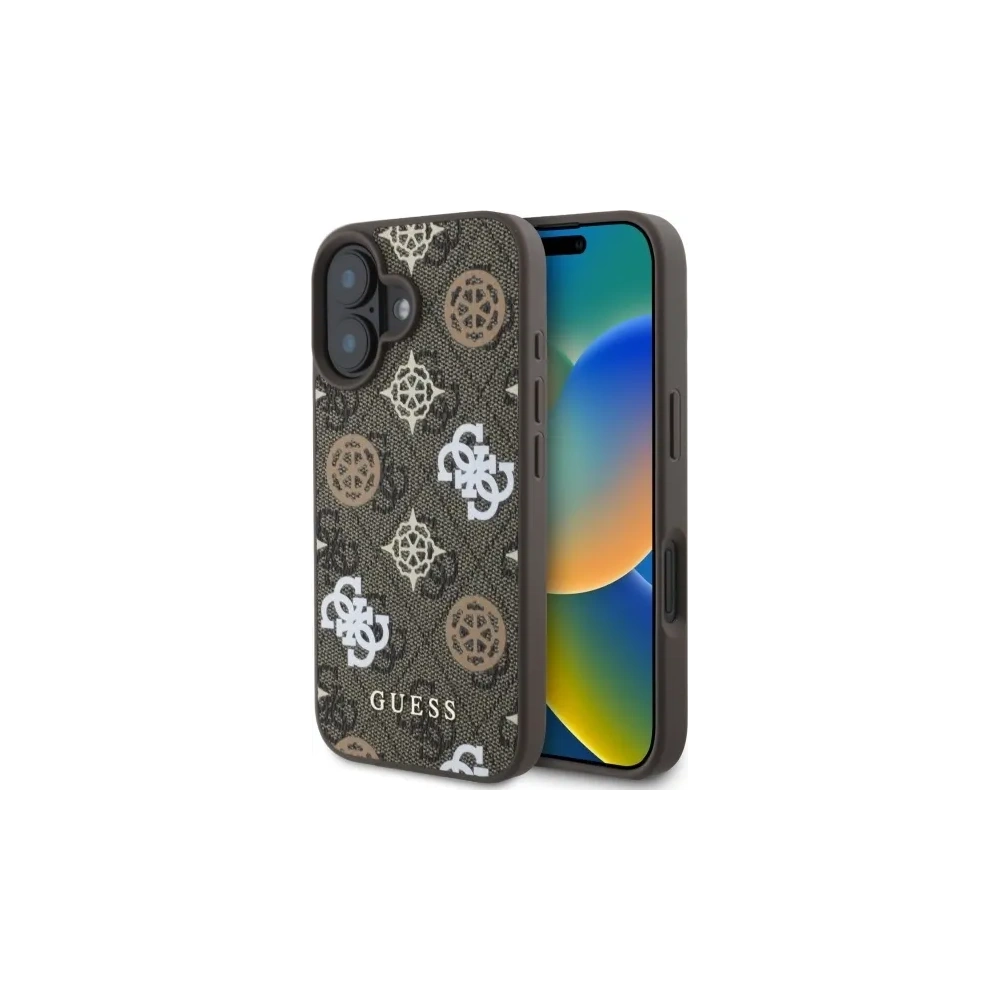 Wholesale Guess GUHMP16SP4PWPW Apple iPhone 16 hardcase Peony On 4G Background MagSafe brown - GUE4186 - {ean13} - Hurt