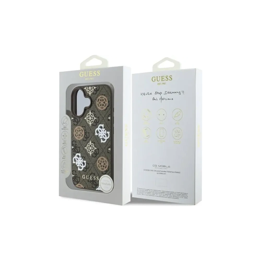 Wholesale Guess GUHMP16SP4PWPW Apple iPhone 16 hardcase Peony On 4G Background MagSafe brown - GUE4186 - {ean13} - Hurt