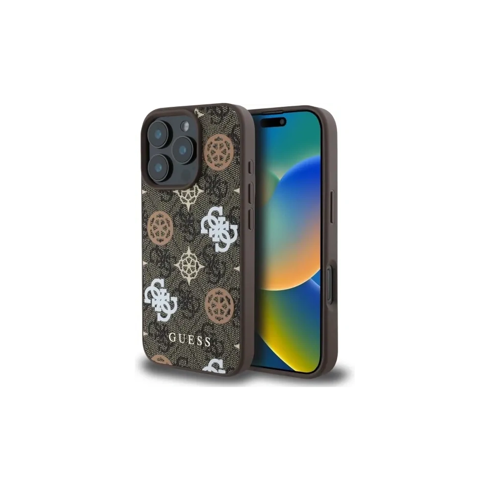 Hurtownia GSM - Etui Guess GUHMP16XP4PWPW Apple iPhone 16 Pro Max hardcase Peony Na 4G pozadí MagSafe hnědý/brown - GUE4187 - {ean13} - Hurt