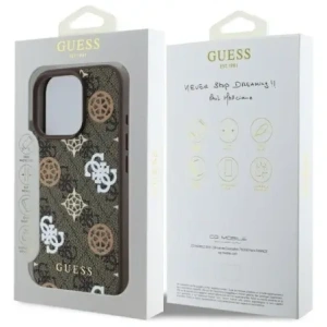 Etui Guess GUHMP16XP4PWPW Apple iPhone 16 Pro Max hardcase Peony On 4G Background MagSafe brązowy/brown