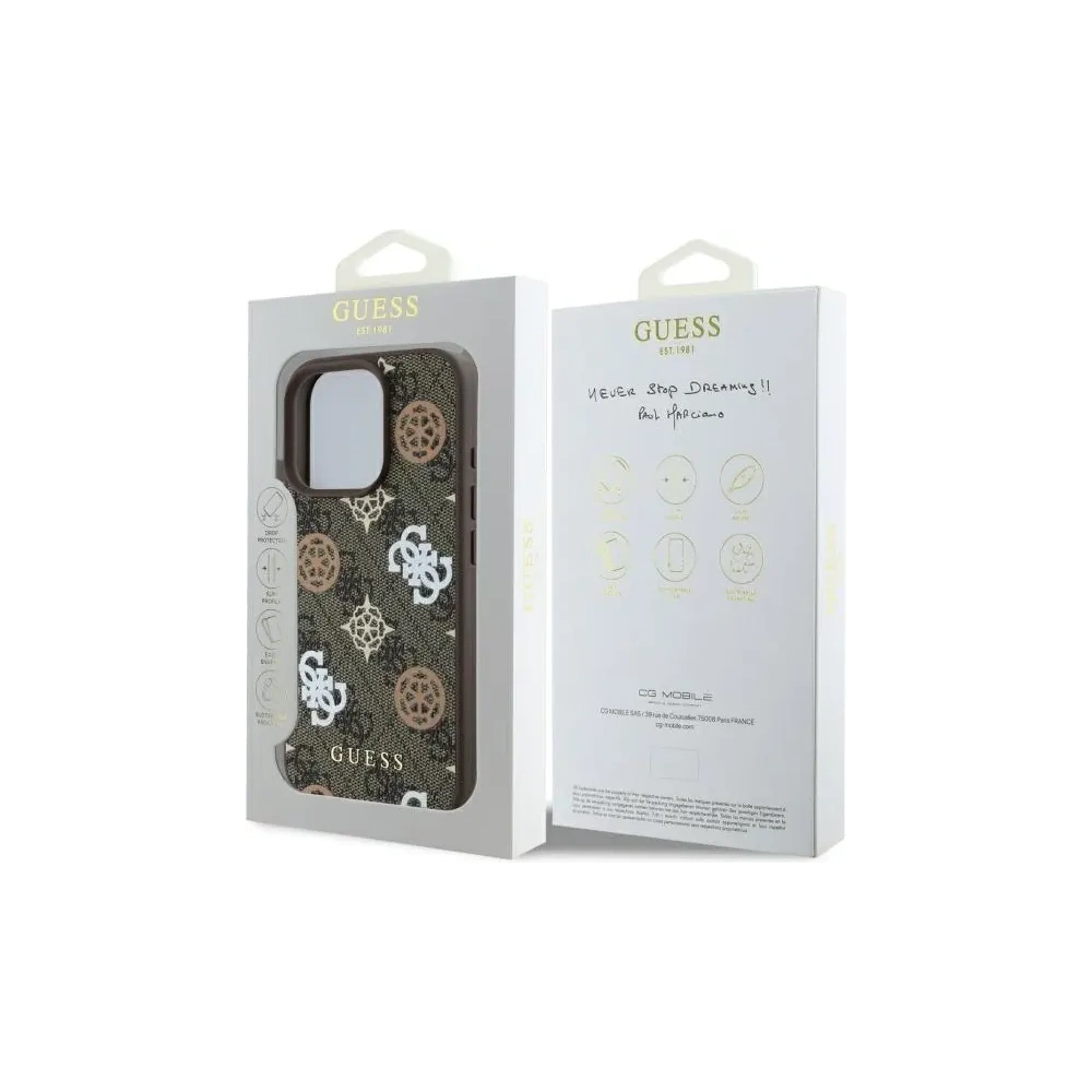 Hurtownia GSM - Etui Guess GUHMP16XP4PWPW Apple iPhone 16 Pro Max hardcase Peony Na 4G pozadí MagSafe hnědý/brown - GUE4187 - {ean13} - Hurt