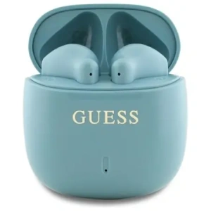 Hurtownia GSM - Bezdrátová sluchátka do uší Guess Bluetooth GUTWSJ14ESGQ TWS + dokovací stanice Printed Classic Logo tyrkysová/turquoise - GUE4192 - {ean13} - Hurt