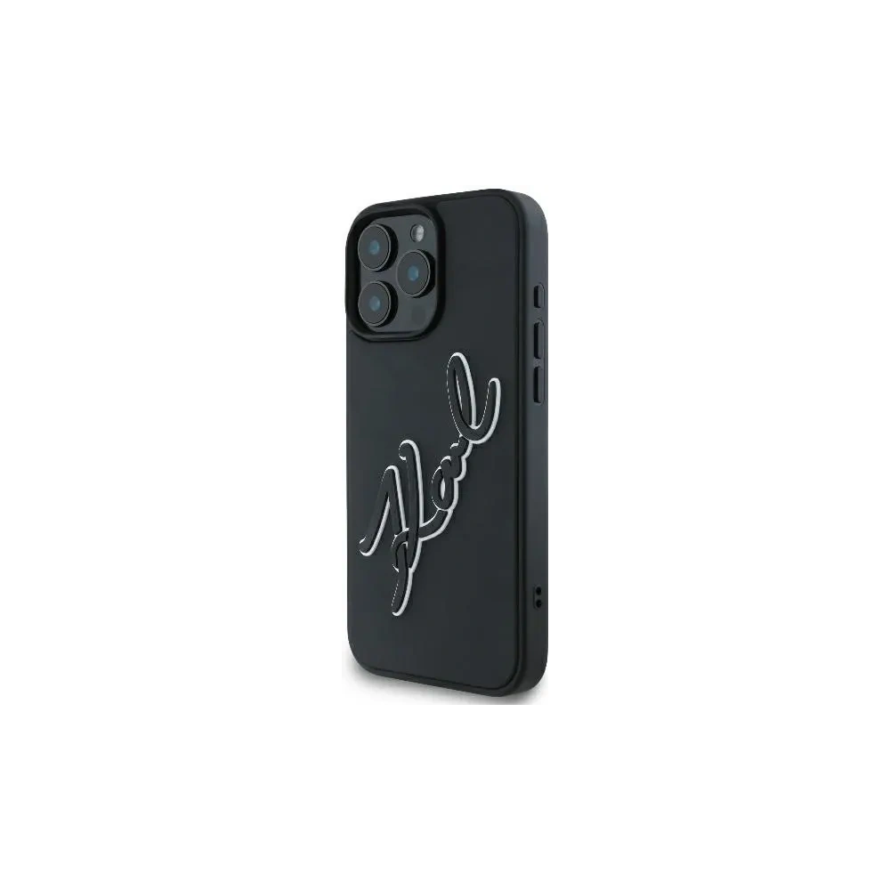 Hurtownia GSM - Etui Karl Lagerfeld KLHCP16L3DRKSDLK Apple iPhone 16 Pro hardcase 3D Rubber Bicolor Signature černý/black - KLD21813 - {ean13} - Hurt