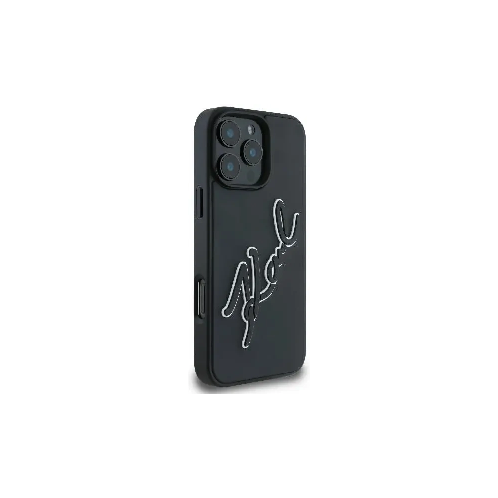 Hurtownia GSM - Etui Karl Lagerfeld KLHCP16L3DRKSDLK Apple iPhone 16 Pro hardcase 3D Rubber Bicolor Signature černý/black - KLD21813 - {ean13} - Hurt