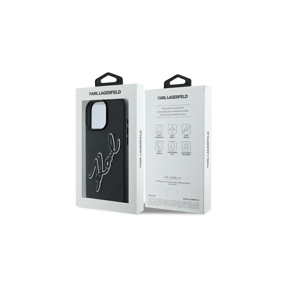 Hurtownia GSM - Etui Karl Lagerfeld KLHCP16L3DRKSDLK Apple iPhone 16 Pro hardcase 3D Rubber Bicolor Signature černý/black - KLD21813 - {ean13} - Hurt